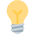 Yellow light bulb, lit, with a silver base.